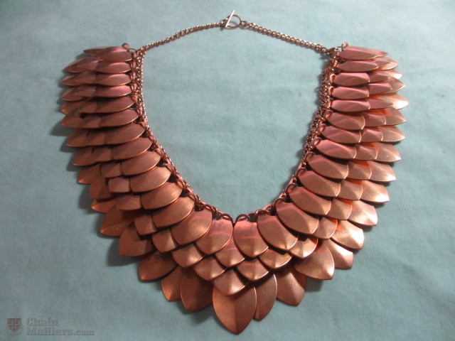 Large Copper Scale Maille Collar