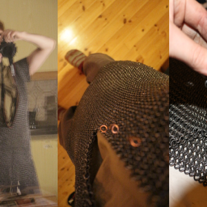 Chainmaille shirt, applying copper lining