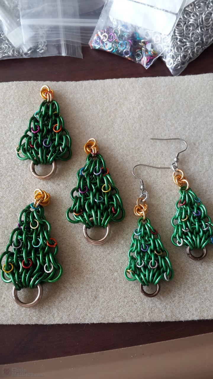 Christmas Tree Earrings and Pendants