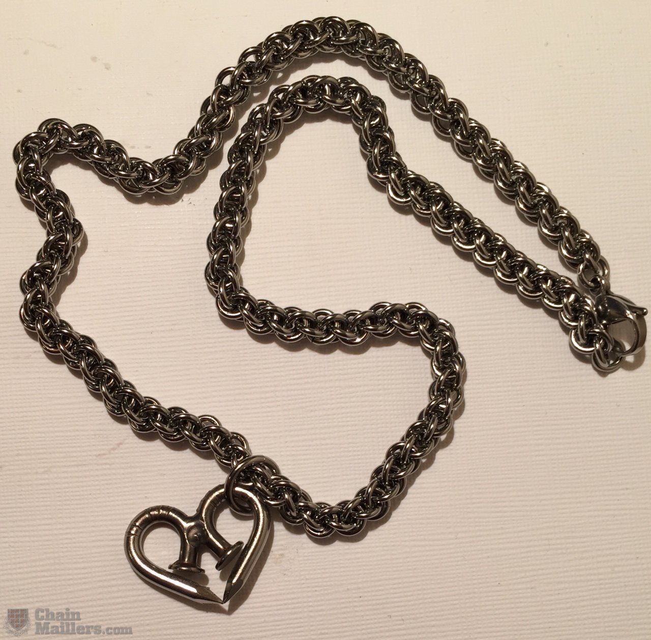 Nailmaille heart with JPL chain